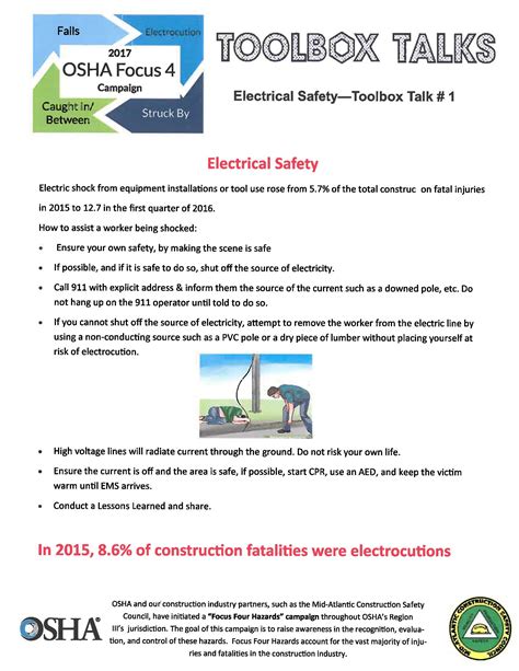 free electrical safety toolbox talk